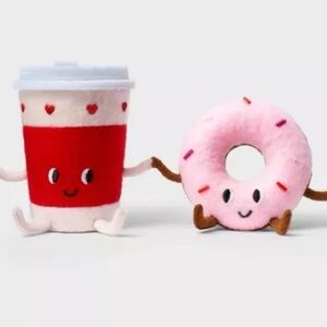 Target Spritz 2024 Valentine's Day Soft Fabric Coffee and Donut Duo NEW